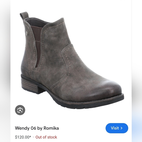 NWT Romika Ankle Boots (Wendy Style) In Gray - Picture 3 of 9